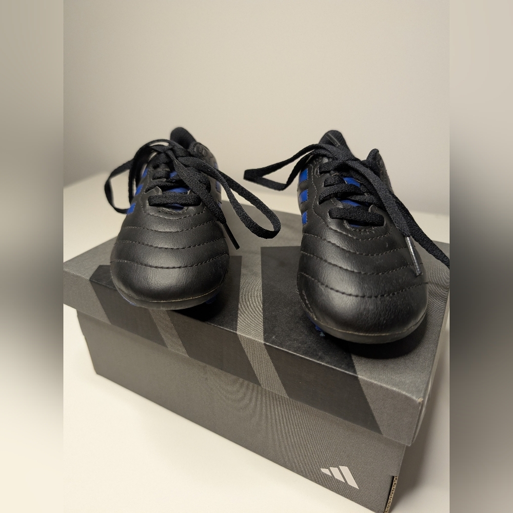 Adidas 10K Youth Goletto VIII FGJ Black Royal Blue Soccer Cleats - Picture 3 of 11